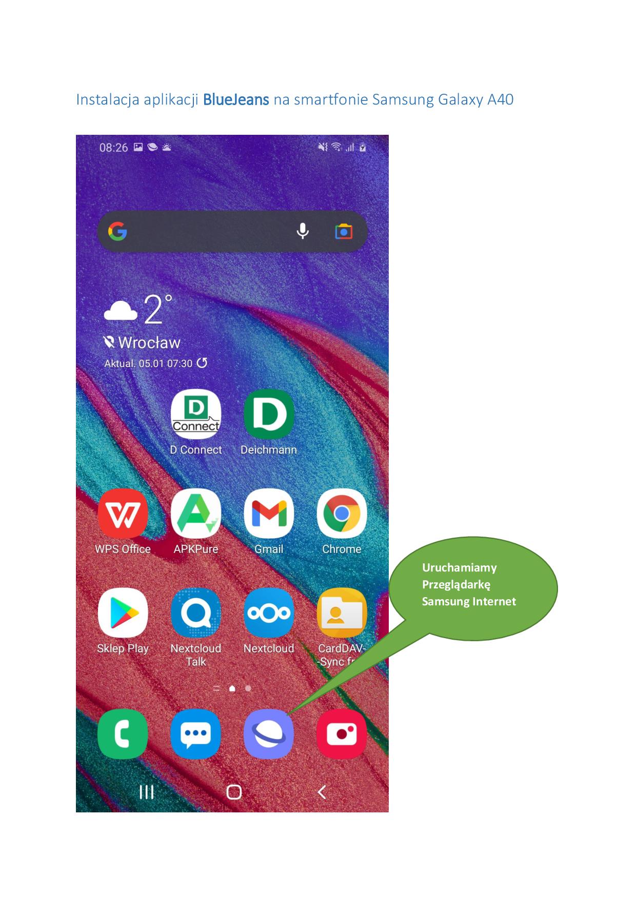 Instalacja aplikacji BlueJeans na smartfonie Samsung Galaxy A40-001.jpg