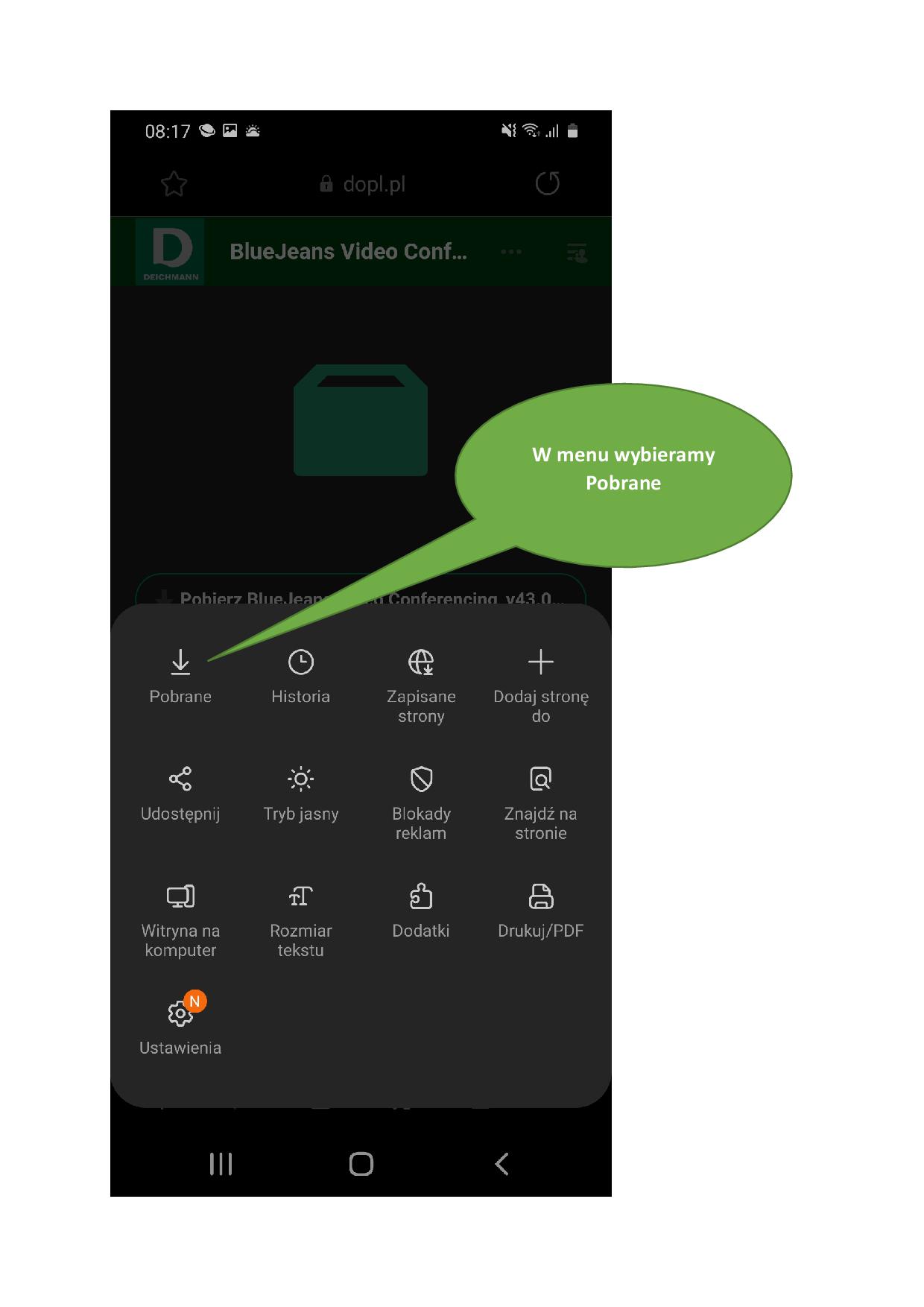 Instalacja aplikacji BlueJeans na smartfonie Samsung Galaxy A40-007.jpg
