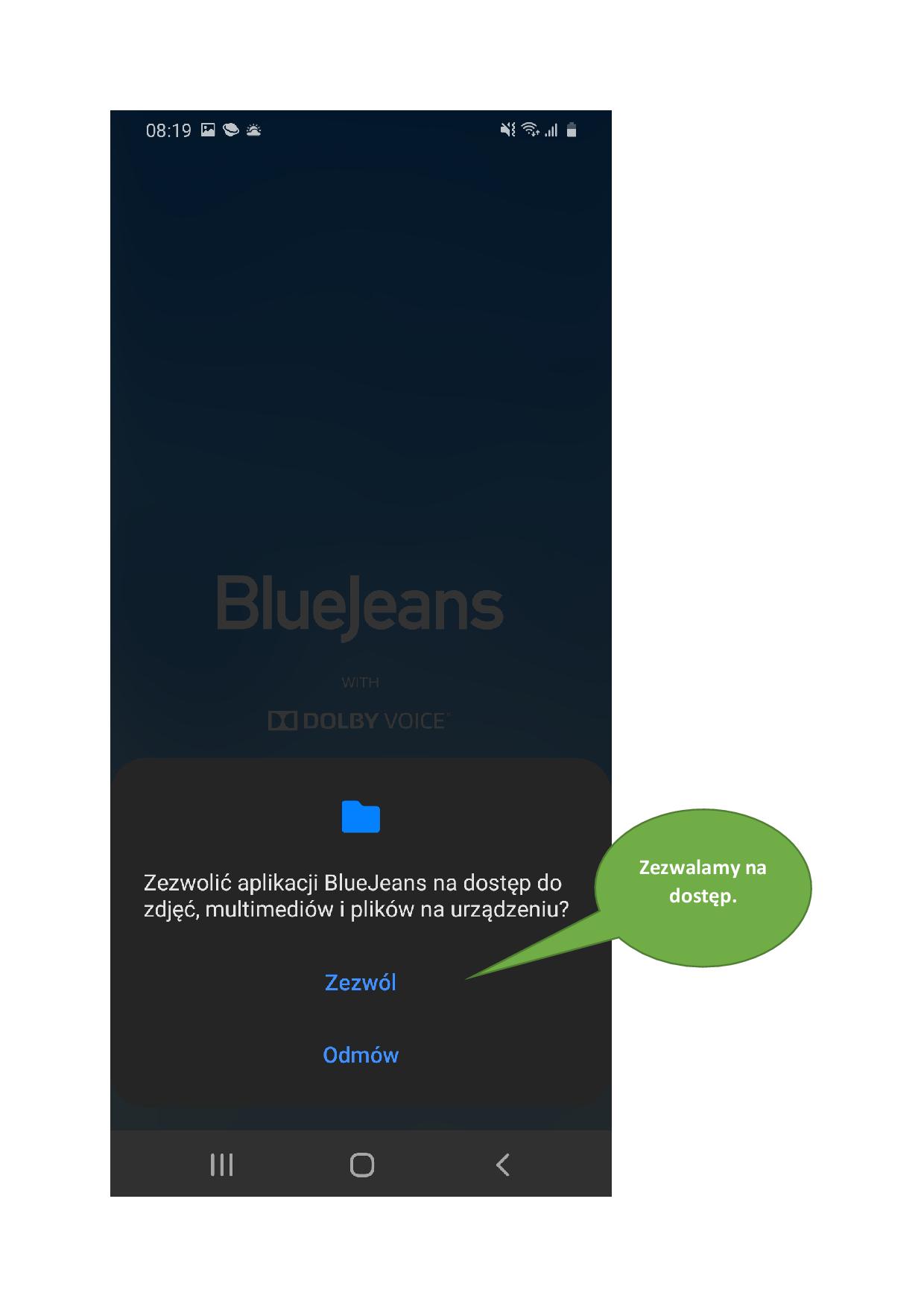Instalacja aplikacji BlueJeans na smartfonie Samsung Galaxy A40-011.jpg